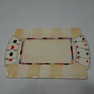 Playing Cards Poker Game Ceramic Serving Plate